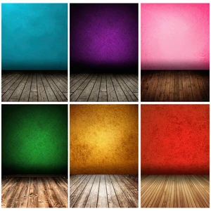 Old Vintage Gradient Solid Color Photography Backdrops Props Brick Wall Wooden Floor Baby Portrait Photo Backgrounds 210125MB-02