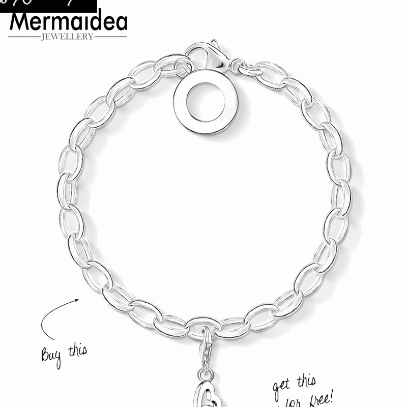 Очаровательный посеребренный браслет цепочка европейский стиль ювелирные