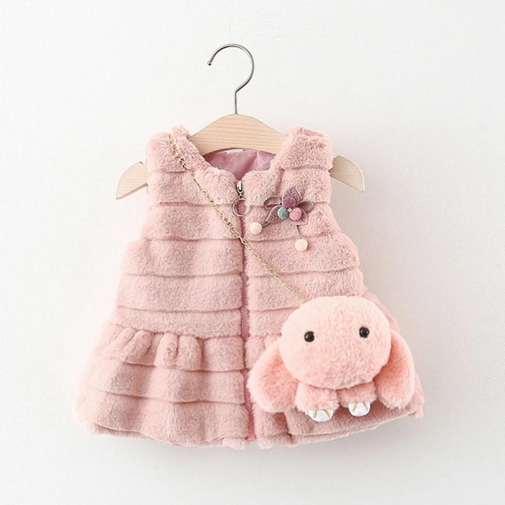 Зима 2020 Детское пальто-жилет принцессы для девочек теплые детские жилетки