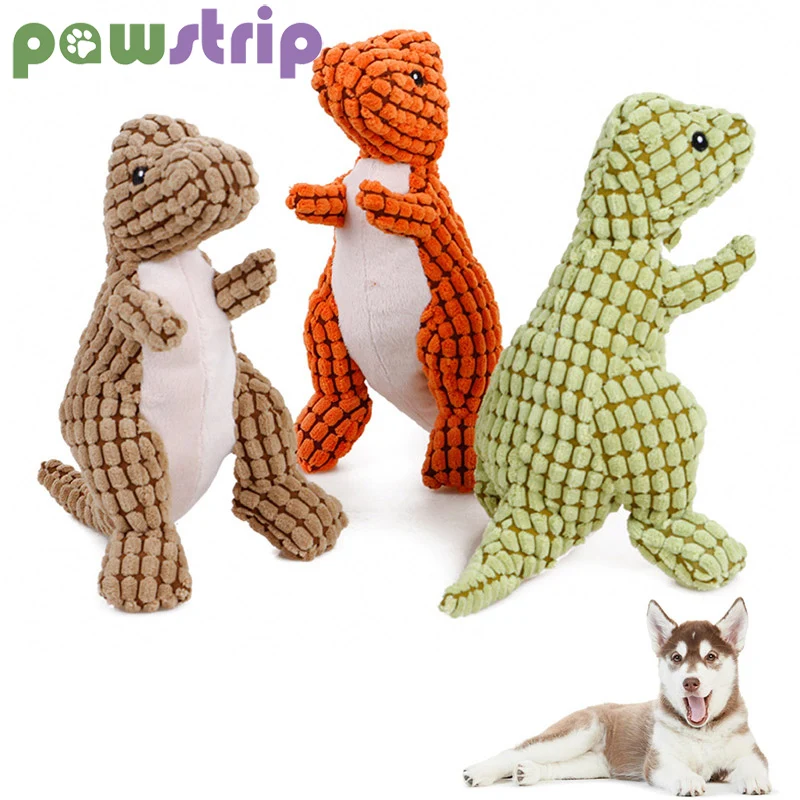 

Plush Dinosaur Dog Toys Cute Cartoon Squeaker Pets Interactive Toy Chew Molar Toys for Large Dogs Puppy Playing Pet Accessories