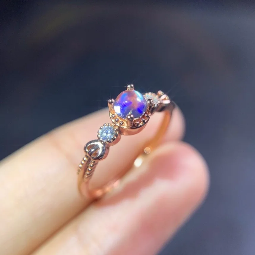 

Simple Silver Moonstone Ring 4mm Natural Moonstone Silver Ring Solid 925 Silver Moonstone Jewelry