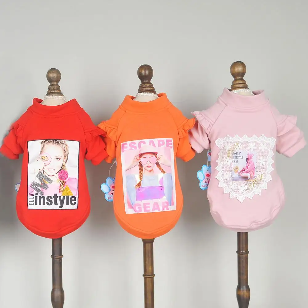 Новые худи с принтом собака платье буквенным кота футболка со щенком Пальто на