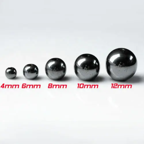 6mm-75Pcs Бусины из черного гематита, 4 мм, 6 мм, 8 мм, 10 мм, Бусины Из Натурального Гематита для изготовления украшений, бусины-разделители, не магнитные - Цвет: 6mm-75Pcs