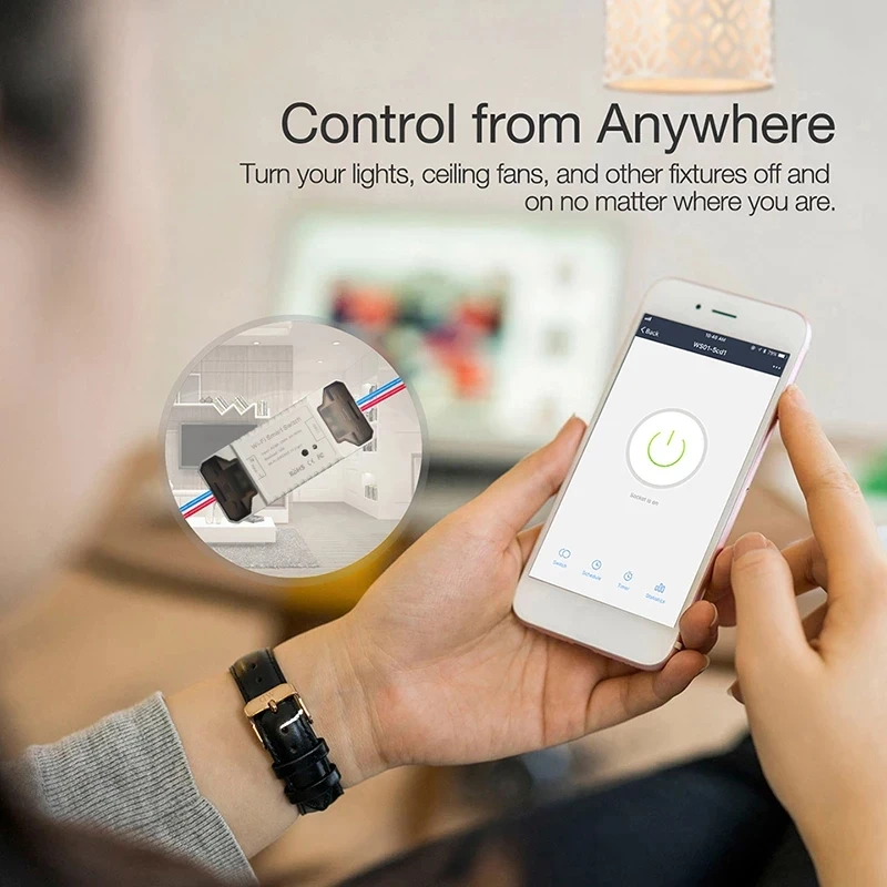 

WiFi+RF 433 Remote Control Tuya WIFI Smart Switch Circuit Breaker PC Flame Retardant Smart Switch Work With Alexa Google Home