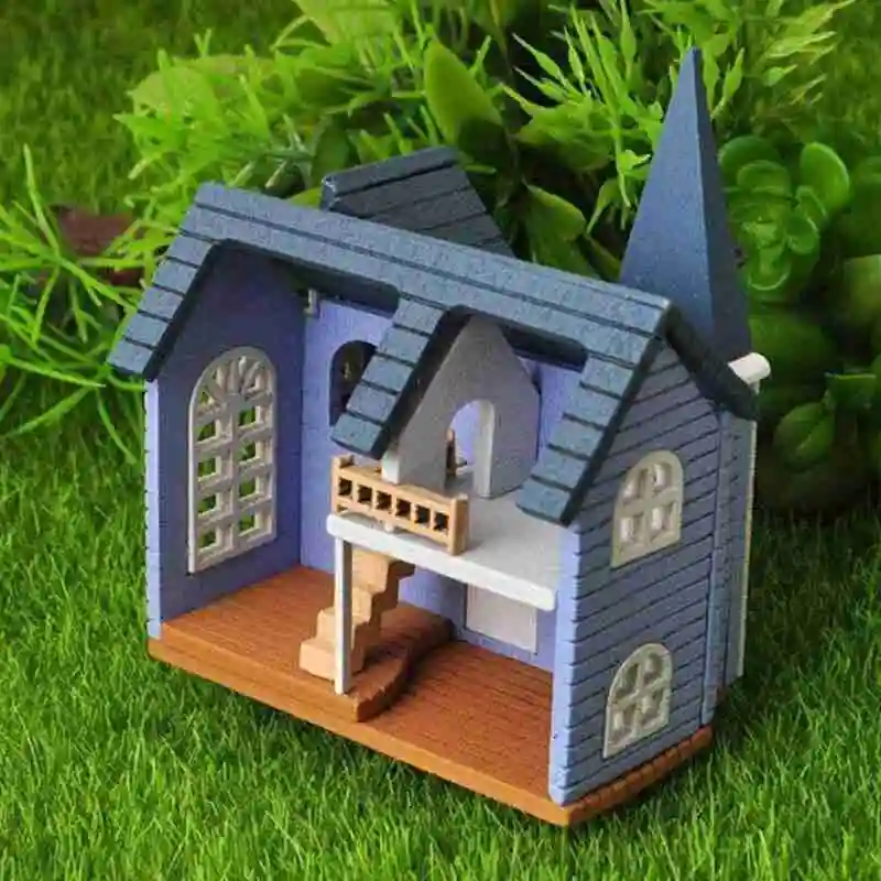 Миниатюрный Искусственный деревянный дом сделай сам украшение для кукольного