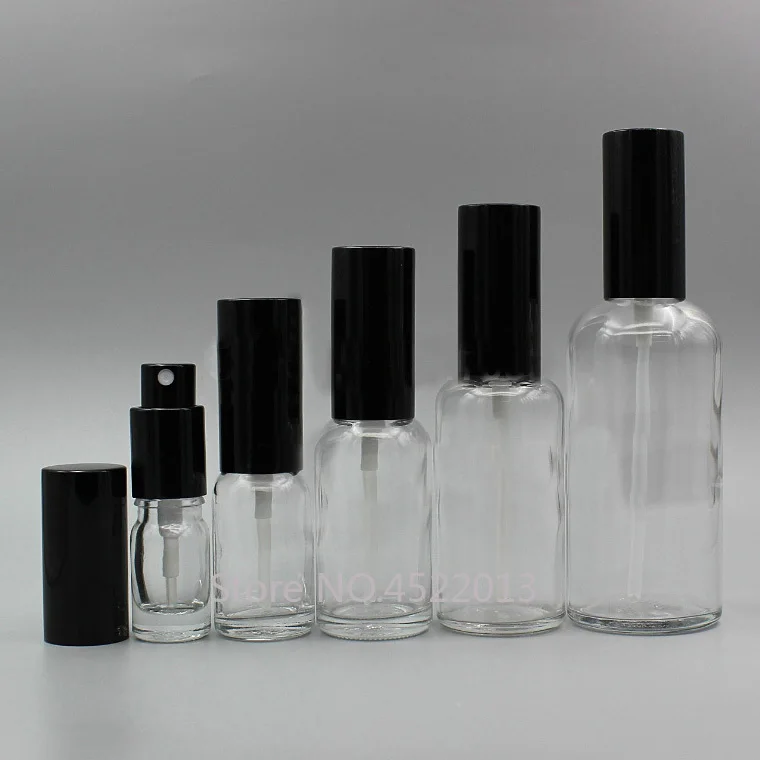 

10Pieces 20Pieces 5/10/15/20/30/50/100ml Clear Cosmetic Toner Bottle,DIY Empty Glass Perfume Spray Bottle,Portable Vial Atomizer