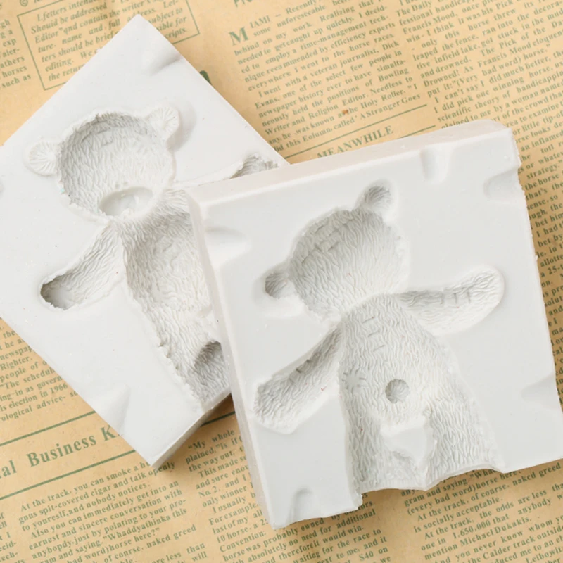 Силиконовая форма большого медведя для украшения торта мастики сахарный