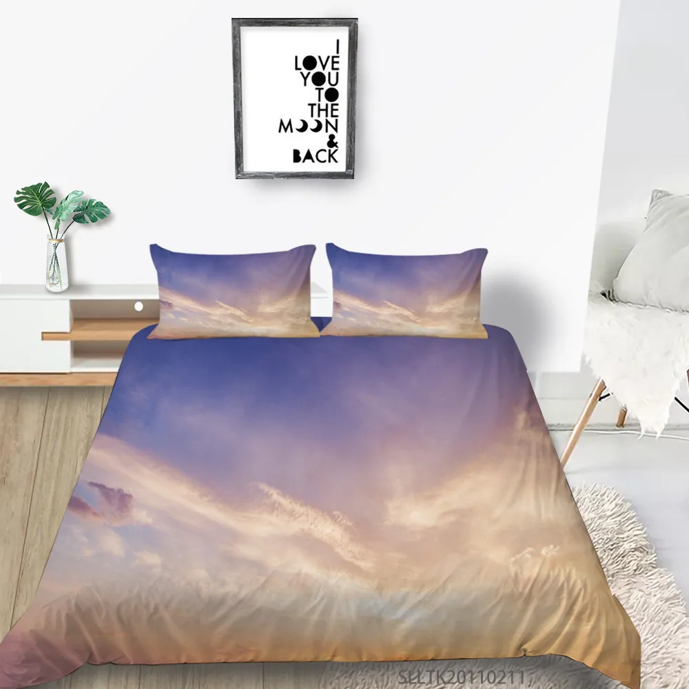 

Luxury Bedding Set Duvet Cover Set Ideal Sky Print 2/3 Pcs Bedclothes Unique Bed Set Pillowcase Room Decor