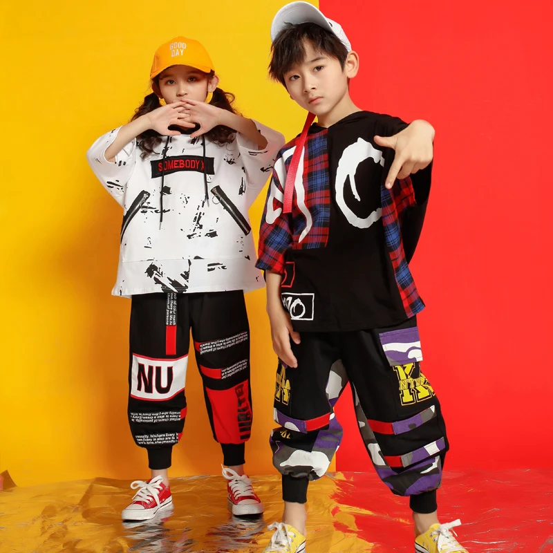 Детская рубашка штаны шорты танцевальные костюмы в стиле хип-хоп одежда для