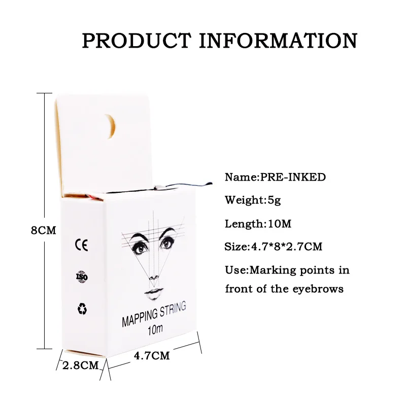

Eyebrow Marker Thread Tattoo Thread Brows Tattoo Brows Point Pre Inked Mapping String Makeup Cosmetics Tattoo machine Tools