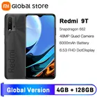 Смартфон Xiaomi Redmi 9T, 4 + Глобальная версия ГБ, Snapdragon 128, задняя камера 48 МП, 662 мА  ч, без NFC, 6000 дюйма, аксессуары для телефонов