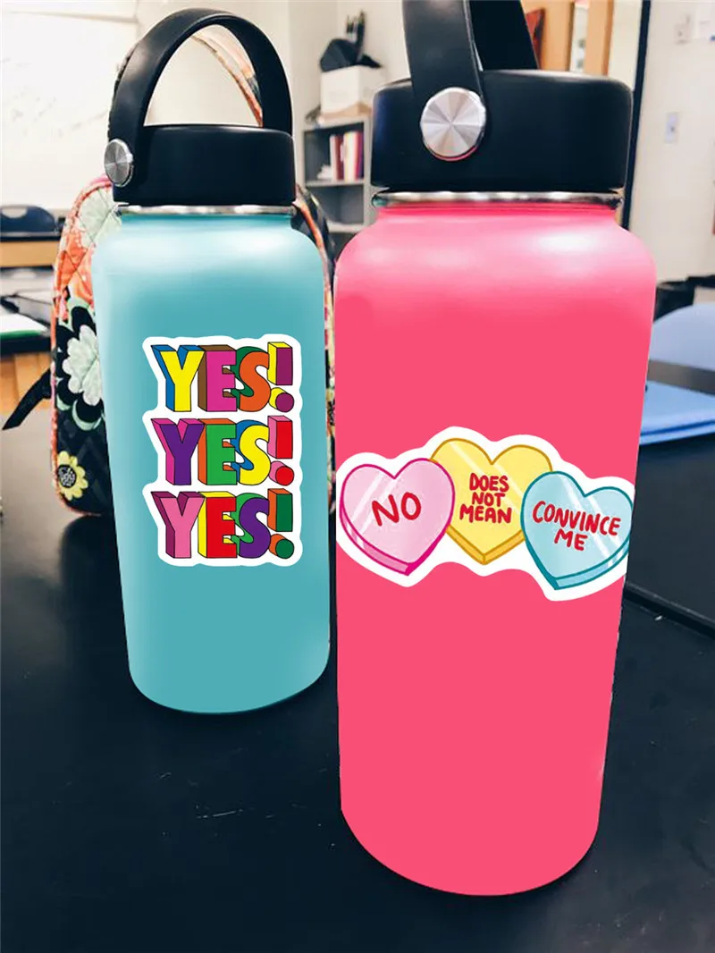 Pegatinas de frases motivadoras coloridas, calcoman&iacute;as inspiradoras, calcoman&iacute;a positiva para bricolaje, port&aacute;til, sala de estudio, &aacute;lbum de recortes, grafiti, 10/50 Uds.-5