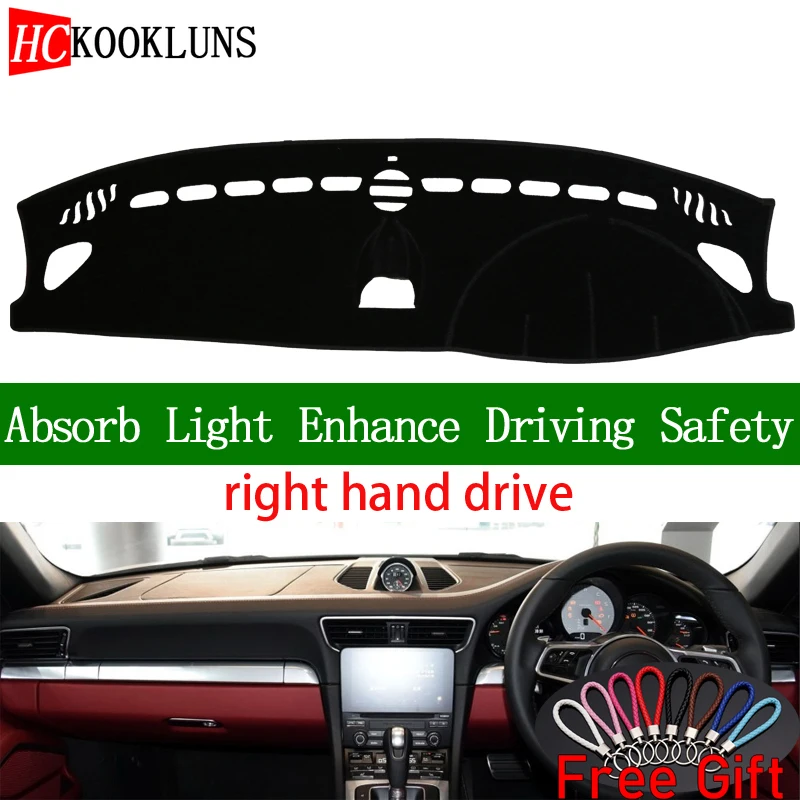 

For Porsche 911 2004 2005 2006-2019 Right Hand Drive Dashboard Cover Car Stickers Sun Shade Dash Mat Carpet Interior Accessories