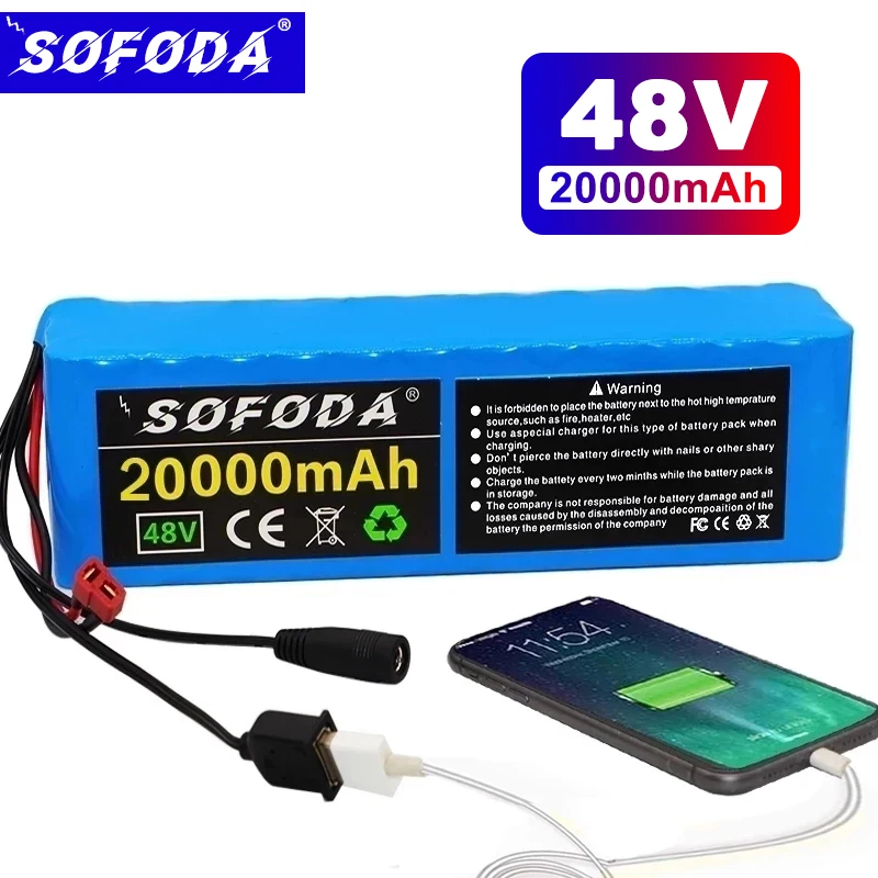 48V 20Ah комплект литий-ионный батарей для 54 6 v электрический велосипед скутер 1000 Вт