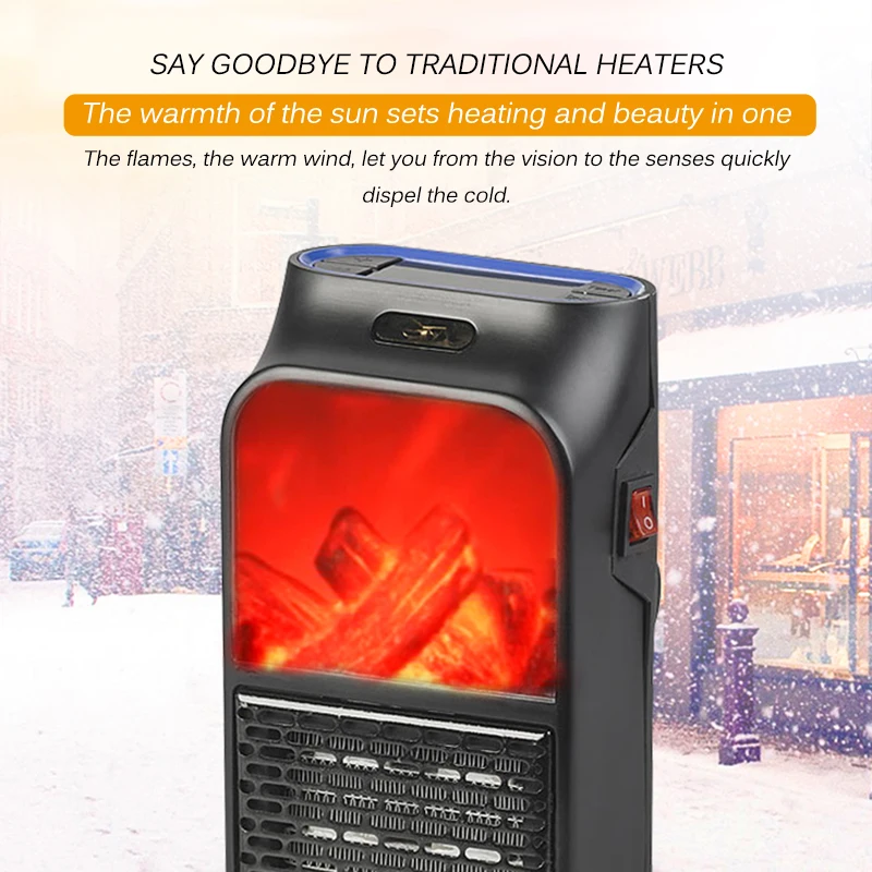 Портативный настенный Электрический камин многофункциональный обогреватель с