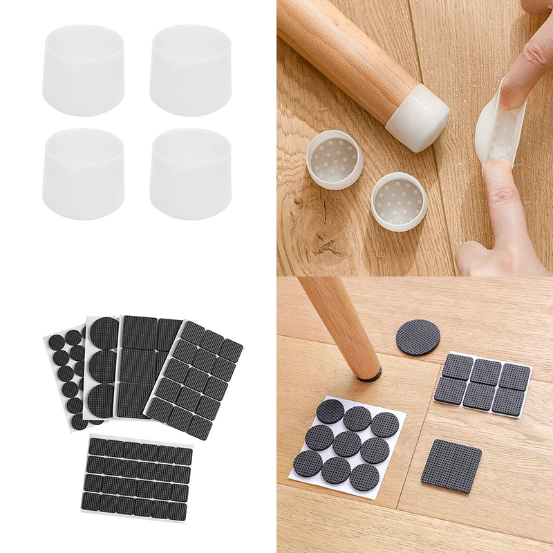 48Pcs Self Adhesive Furniture Leg Feet Rug Felt Pads Non-slip Mat Table Chair Silicone Protective Sleeve Component | Мебель