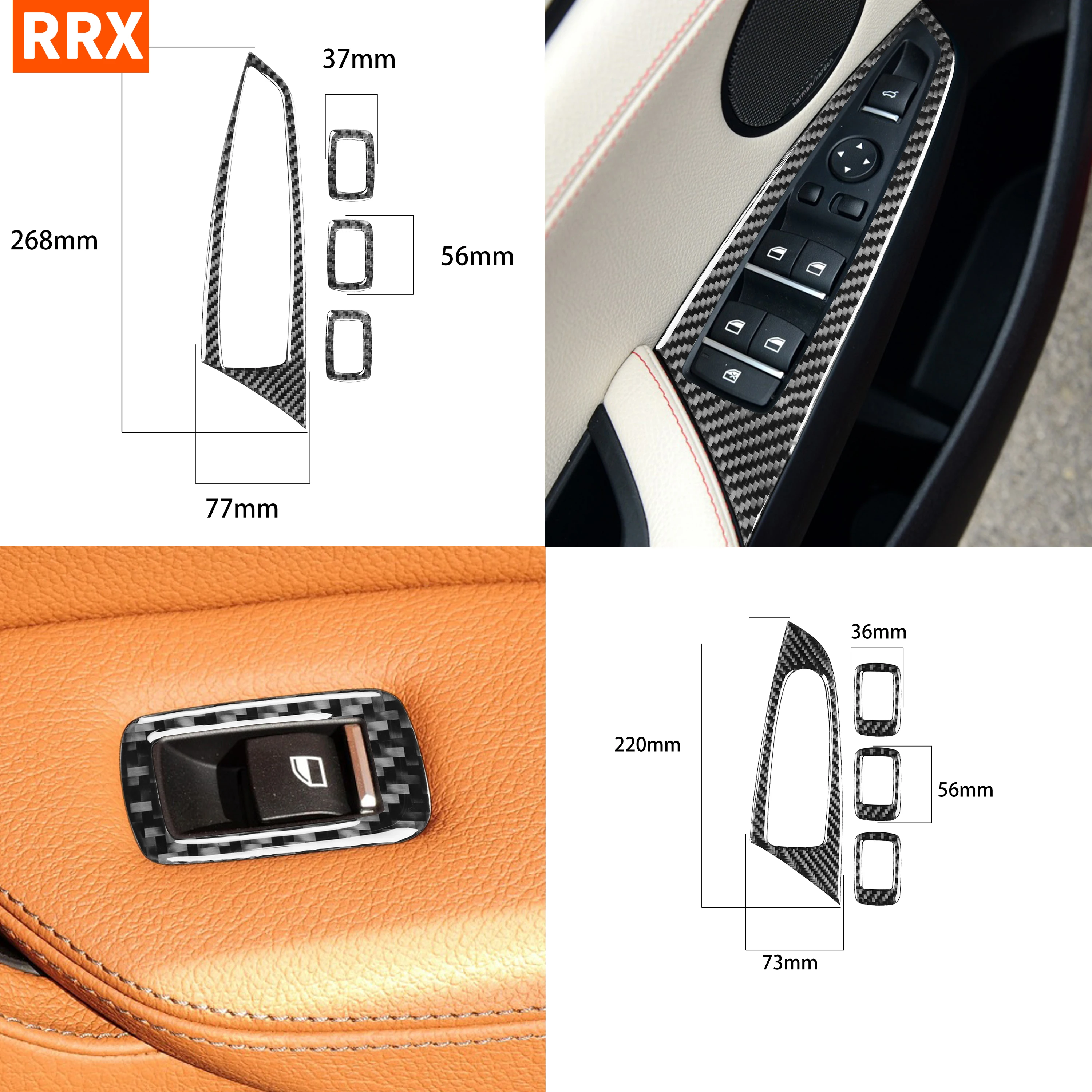 Для BMW X3 F25 2011 2017 X4 F26 2014 панель переключателя стеклоподъемника из углеродного
