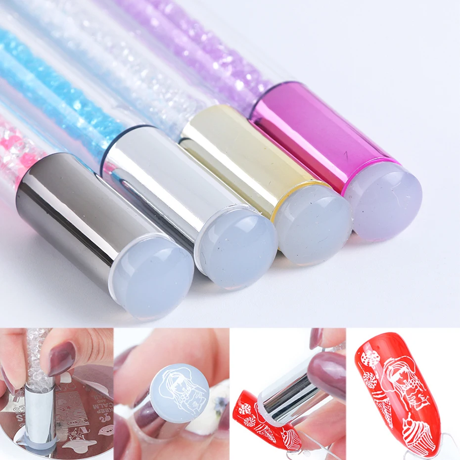 1 шт. двухсторонняя кисть для ногтей ручка УФ градиентное покрытие гелем Блум губка переноса изображений
