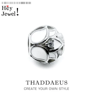 Бусины с белым цветком лотоса, бусины из серебра 925 пробы и стразы подходят для браслета, европейские ювелирные аксессуары, подарок для женщин и мужчин