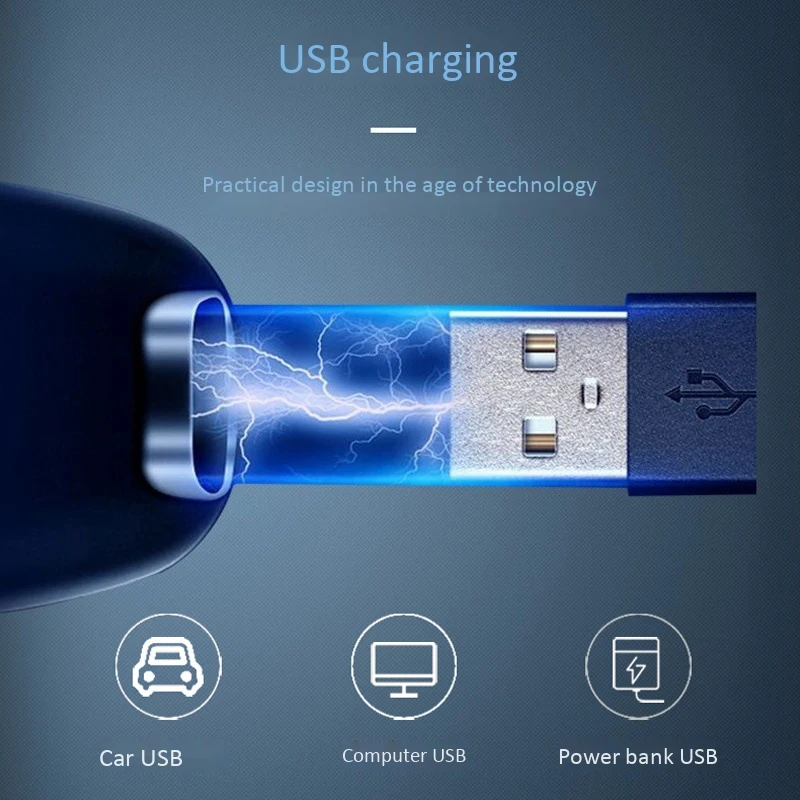 

Portable 3 in 1 Ear Nose Hair Trimmer Clipper Rechargeable Painless Rinseable Facial Hair Trimmer Blades for Grooming