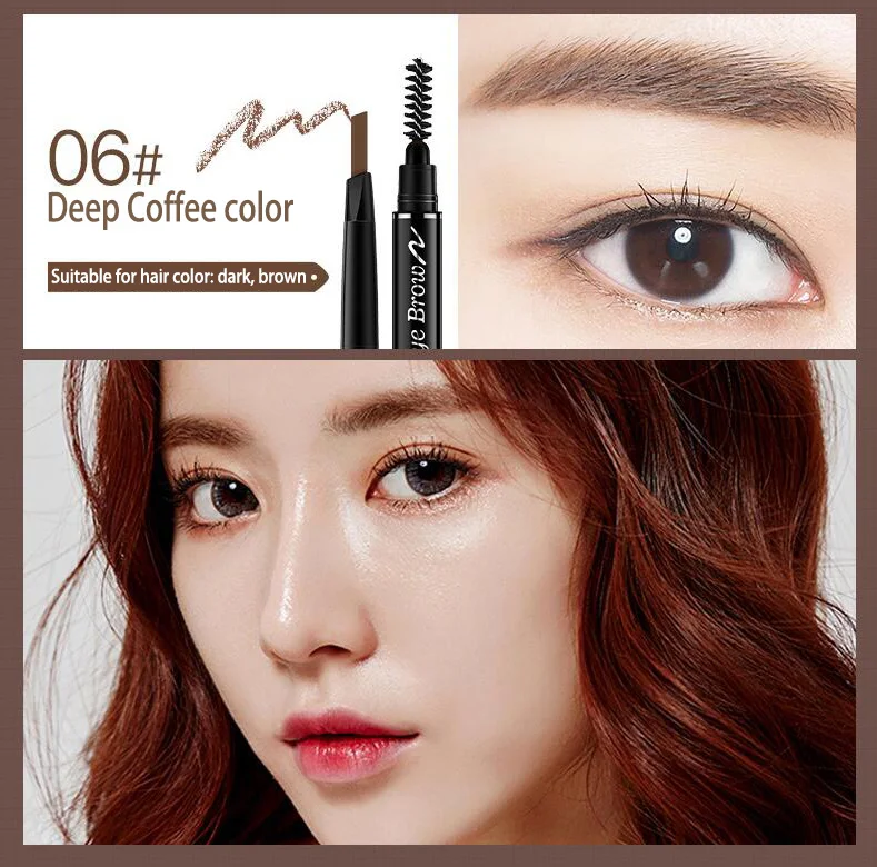 06-Dark Brown Тени для бровей Косметика натуральная долговечная краска татуировки бровей водонепроницаемый черный коричневый карандаш для бровей Макияж набор - Цвет: 06-Dark Brown