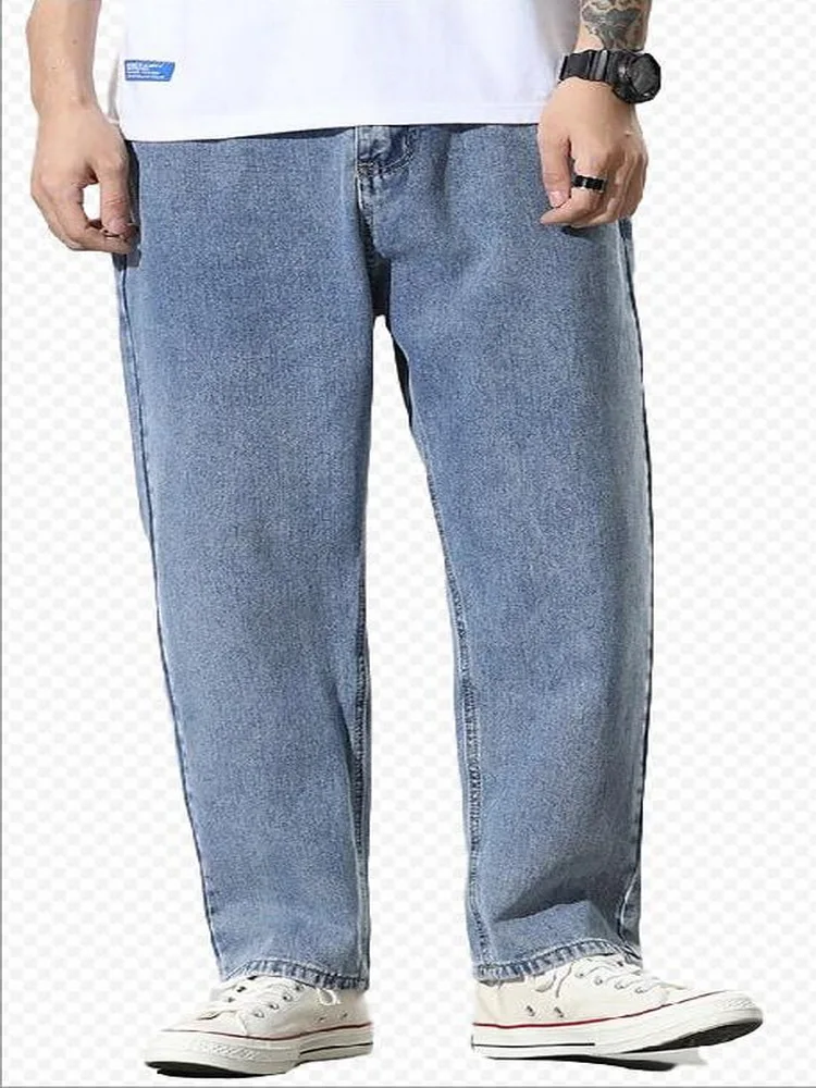 Male Denim Pants  Jeans Men Hole Jeans Loose Wide legs Ankle-Length Pants Men Feet Jeans Hip Hop Jeans