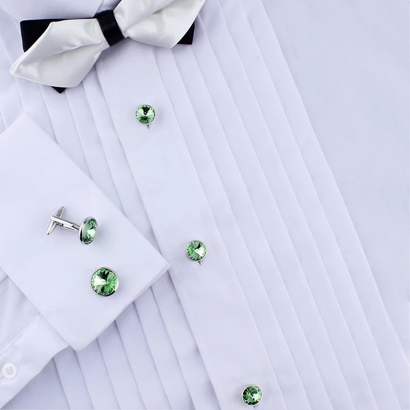 Хоусон запонки и шпильки смокинг набор Серебряный цвет с кристаллами Swarovski в струйном гематите, темно-синий, серый кристалл, фиолетовый, зеленый