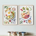 Кухонные акварельные забавные постеры и принты продукты фрукты холст настенные картины завтрак художественная живопись обеденный Декор подарки