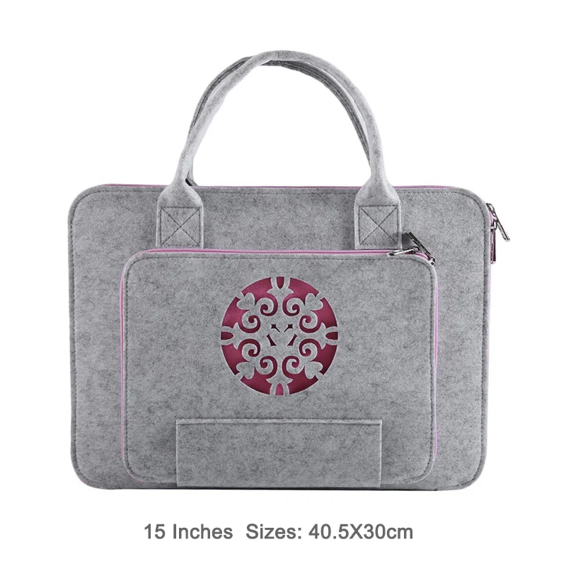 15Inch-Grey and Pink HECULAS фетровая сумка для ноутбука, портфель для ноутбука, сумка для Macbook Air Pro retina, 13/15 дюймов, чехол для мужчин и женщин, универсальный - Цвет: 15Inch-Grey and Pink