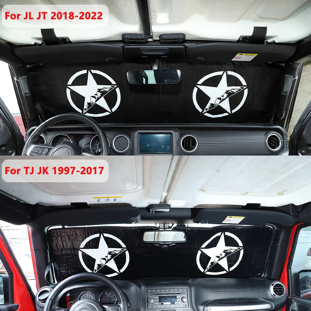 Солнцезащитный козырек на лобовое стекло автомобиля для Jeep Wrangler TJ 1997-2006 JK 2007-2017 JL