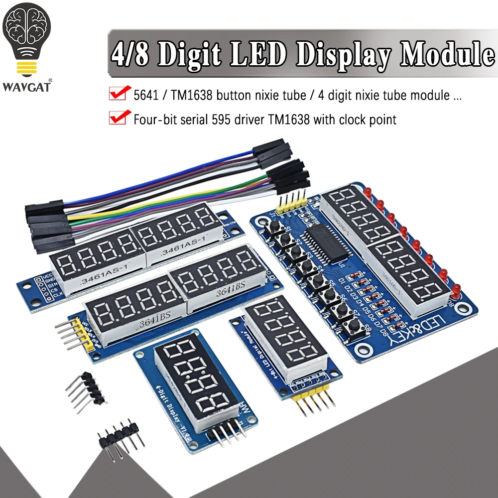 TM1638 модуль TM1637 4 ключ Дисплей светодиодной лампой для AVR Arduino MAX7219 цифровой