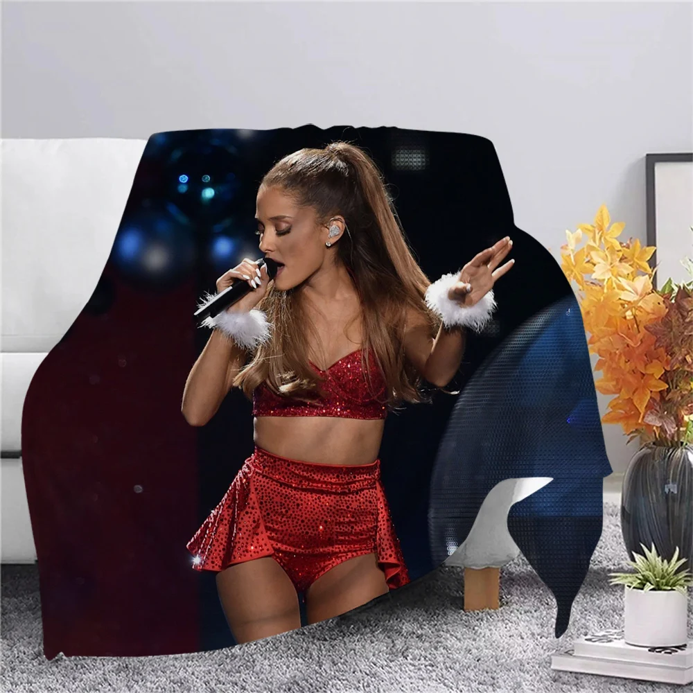 

Star Sängerin Ariana Grande Flanell Decken 3D Gedruckt Fleece Plüsch Decken für Betten Sofa Reise Kind Erwachsene Decke