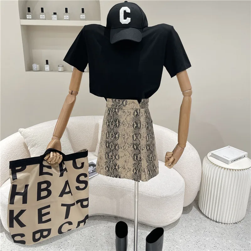 

New Women's Clothing Summer 2021 Fashion Zipper high waist A-line skirt