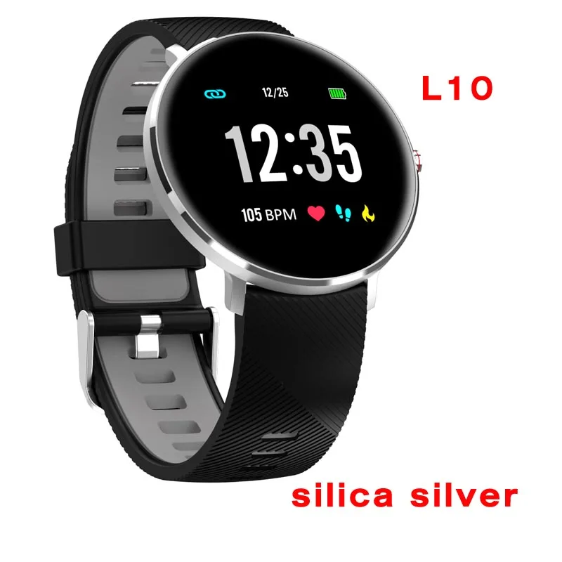 silica silver L10 мужские Смарт-часы IP68 Водонепроницаемые Смарт-часы ЭКГ сердечный ритм кровяное давление фитнес-трекер Bluetooth наручные часы VS L5 L8 часы - Цвет: silica silver
