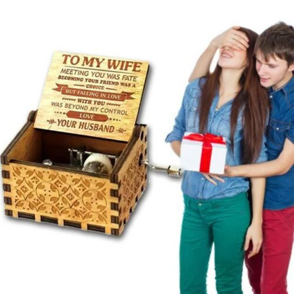 

To My Wife Engraved Wood Music Box Anniversary Valentines' Gifts MDJ998