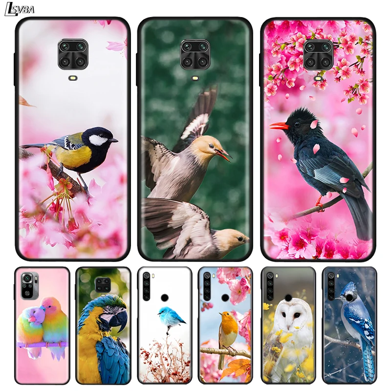 

Silicone Cover Spring Flower Birds For Xiaomi Redmi Note 10 10S 9 9C 9S Pro Max 9T 8T 8 7 6 5 Pro 5A 4X 4 Phone Case