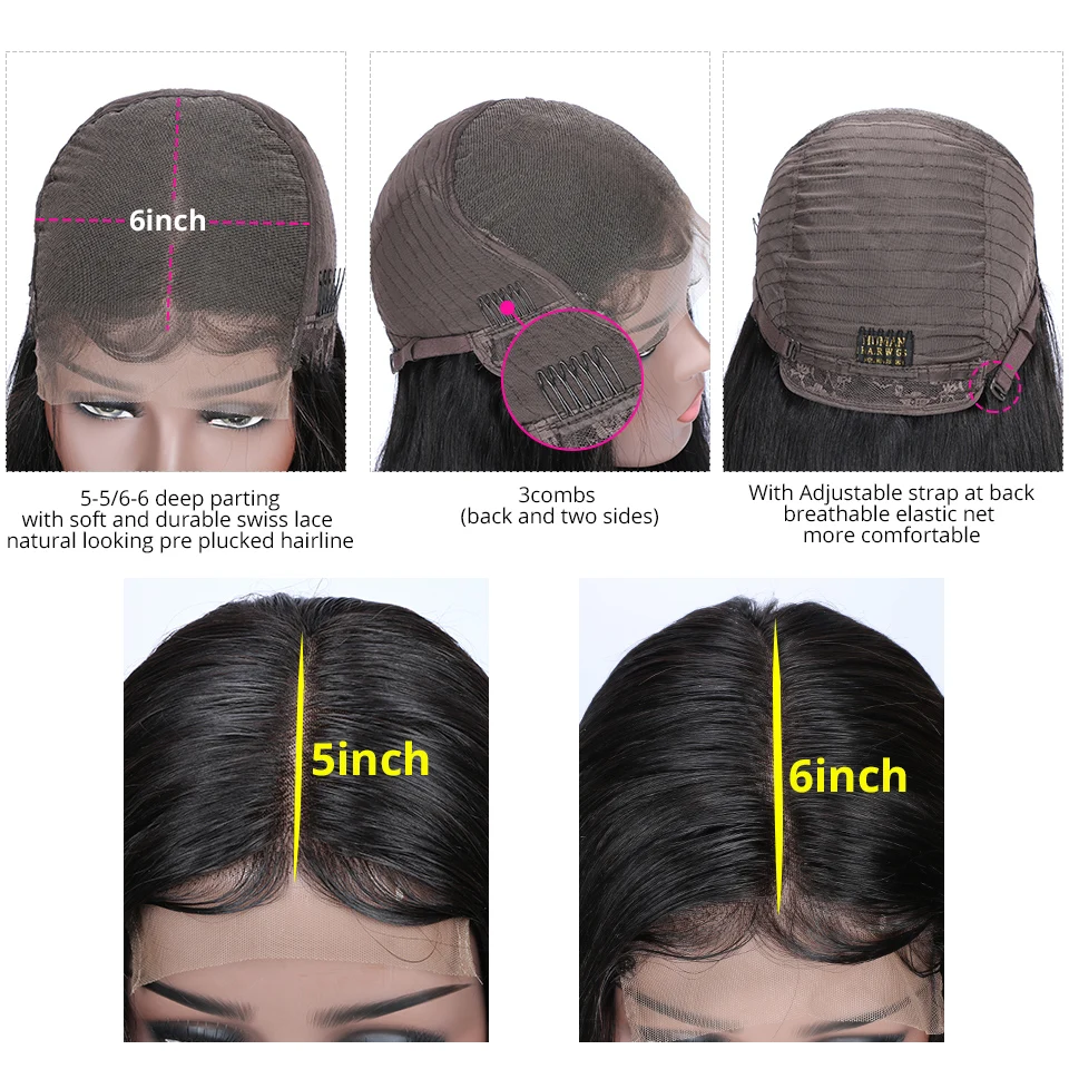 Сладкая волна тела 5*5 закрытие шнурка парики бразильские Remy человеческие волосы