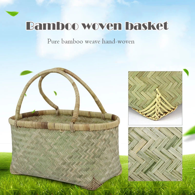 Бамбуковая плетеная корзина ручной работы для фруктов и овощей бамбуковая