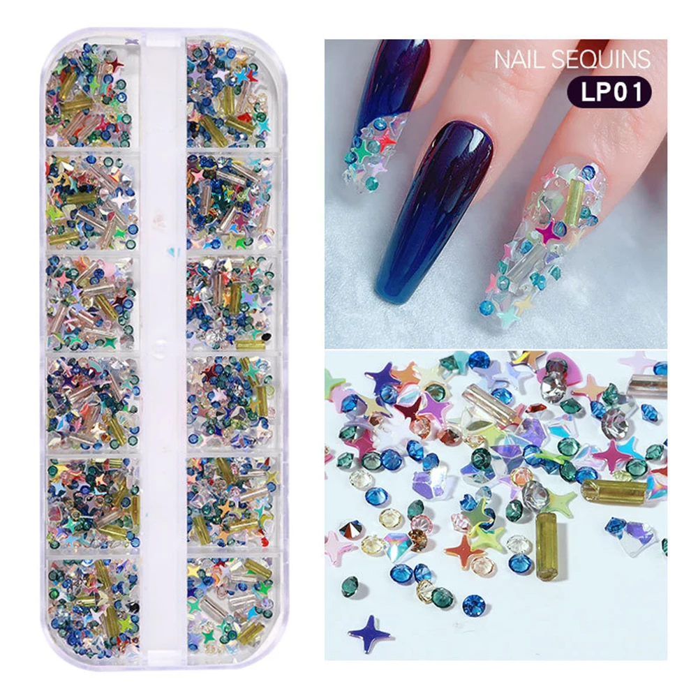 

Heart Moon Star Design Nail Sequins Mix Styles Laser Nail Flakes Aurora Mermaid Butterfly Spring Stickers Nail Decoration Tips