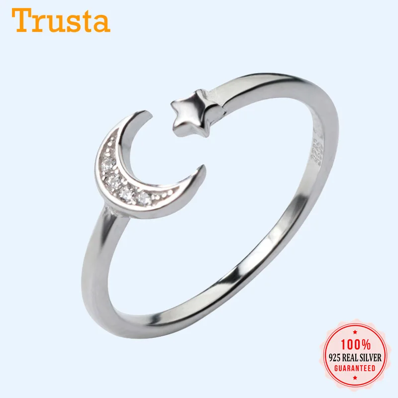 Женское кольцо с Луной и звездой Trustdavis открытое ювелирное изделие из 100%