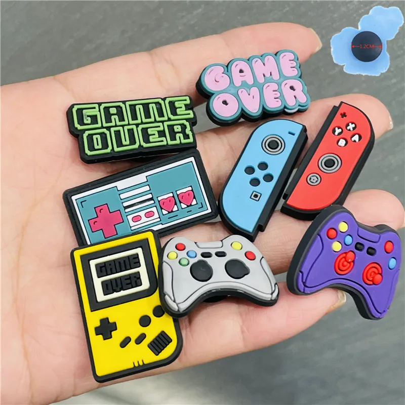 

50pcs Wholesale PVC Game Remote Control Boys Shoes Accessories Garden Shoe Decorations Fit Croc Jibz Charm Party Gift