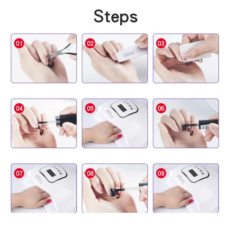 80 Вт лампа для сушки гель лака светодиодная Сушилка ногтей с ЖК дисплеем 45 шт.