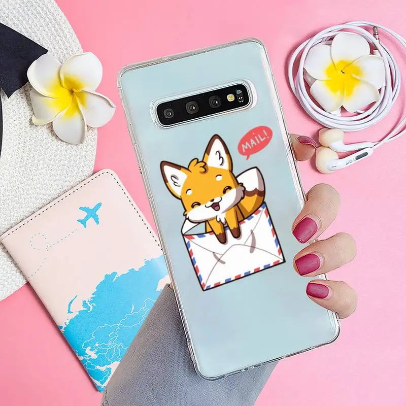 

Anime funny foxs lovely cute Phone Case Transparent for samsung A 21s 50 71 S 8 9 20 20fe note 10 20 ultra plus