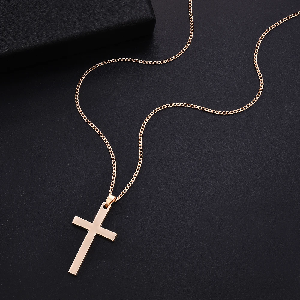 

Hip Hop Women Men Cross Pendant Necklace Religious Chain Necklace Statement Charm Jewelry