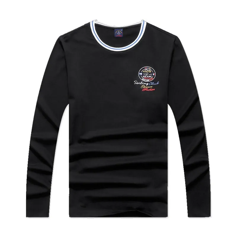 

Tshirt Casual 2021 Autumn Men's T-Shirts Long Sleeve O-Neck Cotton Solid Male Shark Brand Clothing T Shirt Men Camiseta Hombre