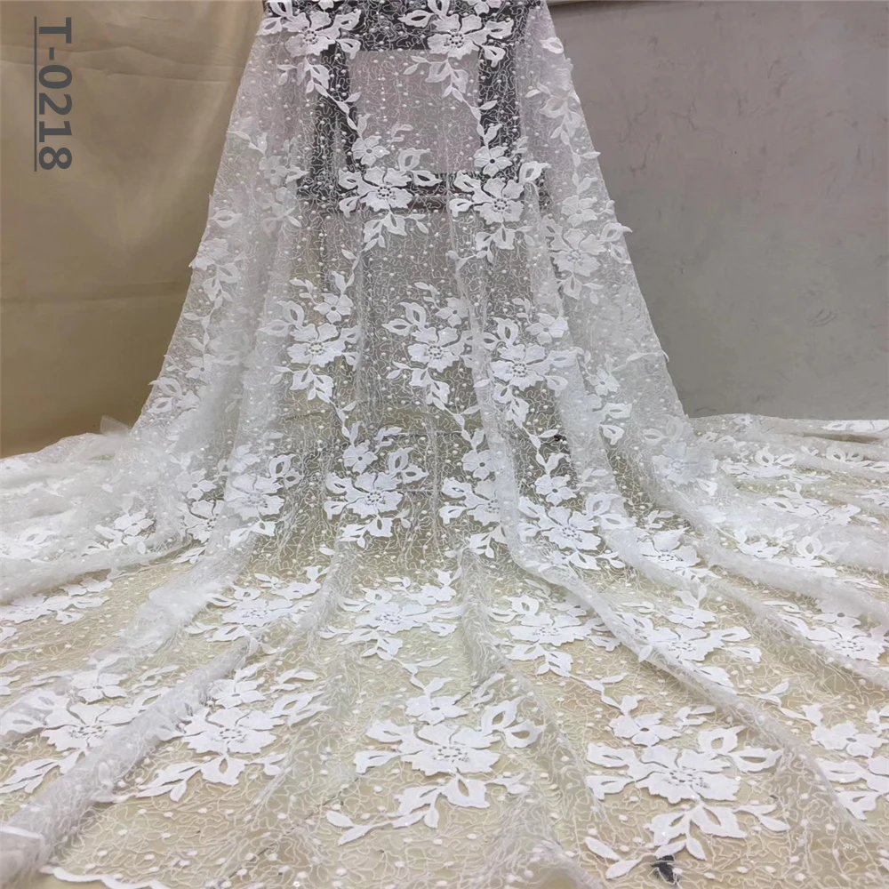2019 французская кружевная ткань Белый Свадебный высококачественный африканский