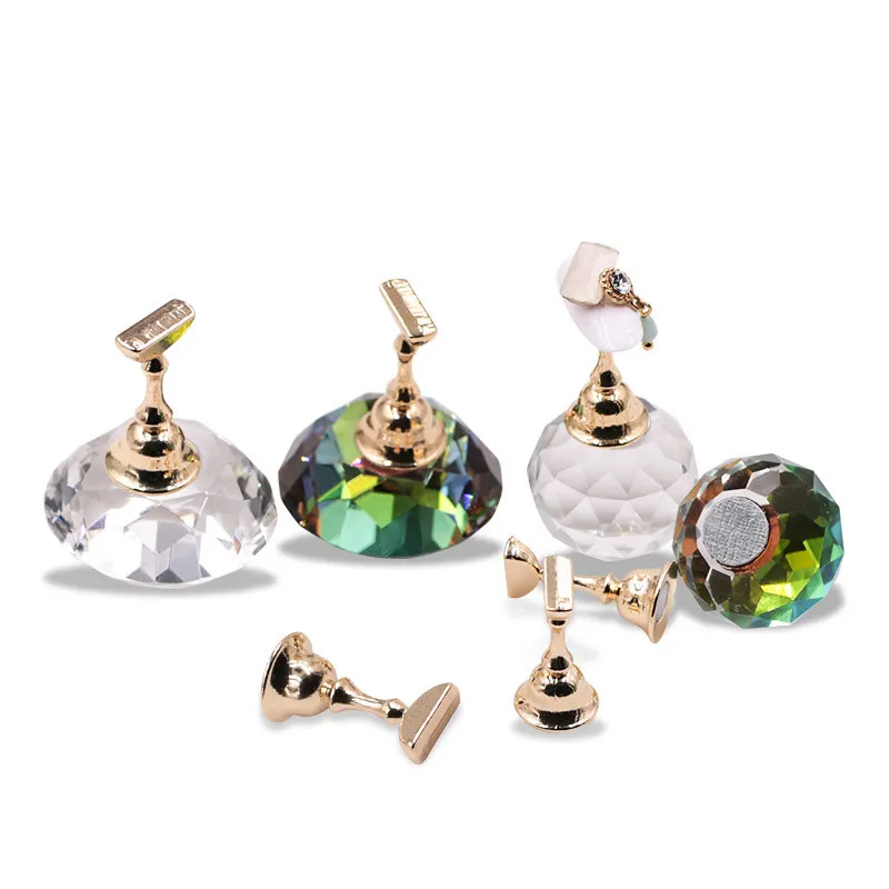 1 Набор шариков/алмазных кристаллов магнитный наконечник для ногтей подставка