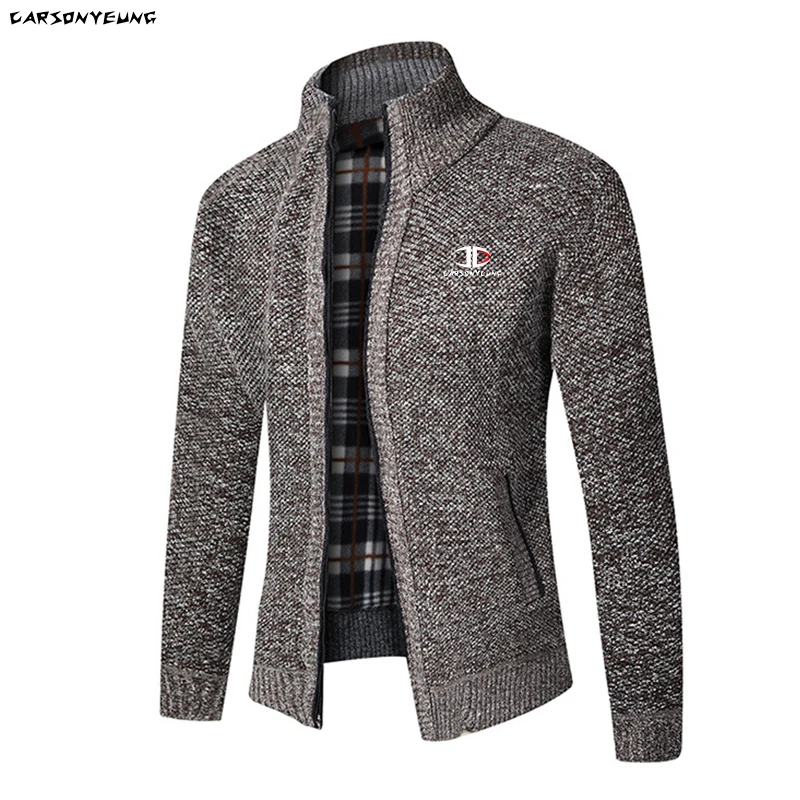 Брендовый свитер мужской весенний плотный вязаный пальто Серый кардиган