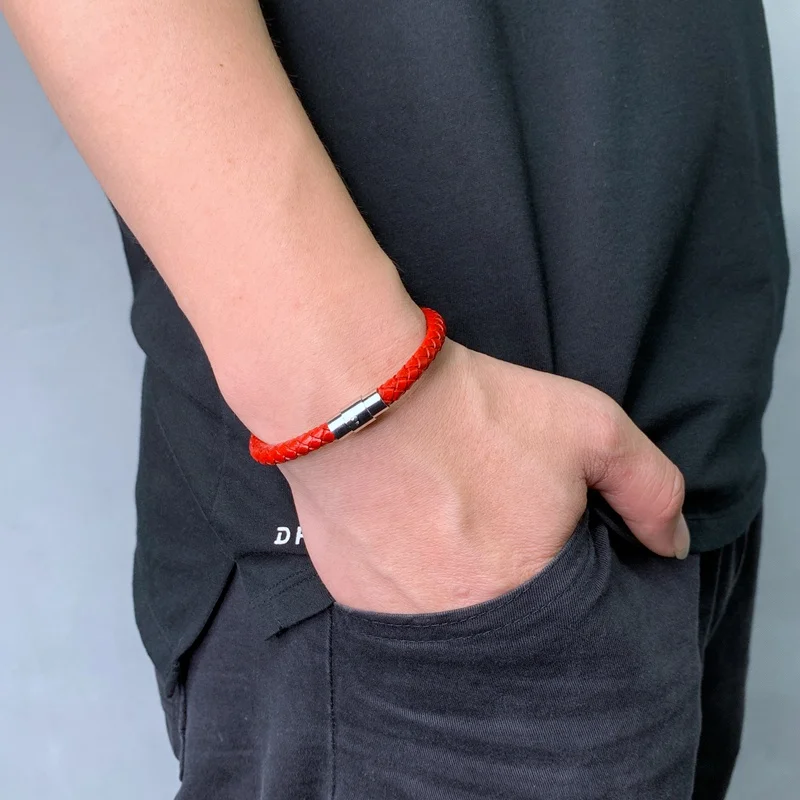 Модный кожаный браслет для мужчин и женщин 7 цветов плетеные браслеты из