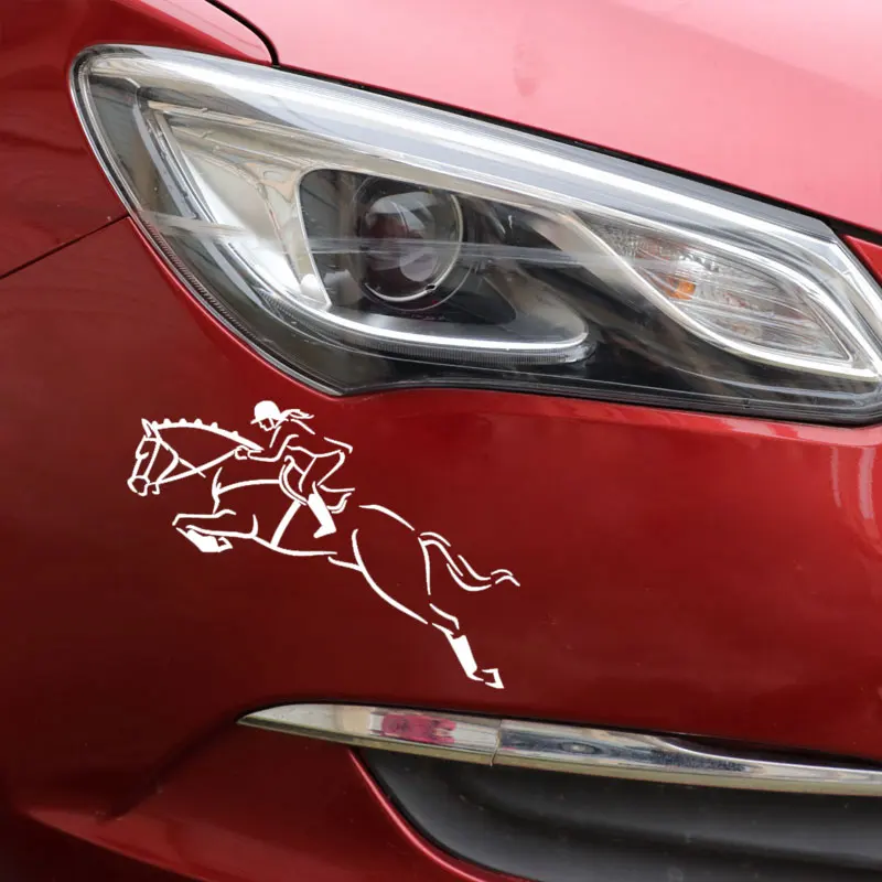 

15cmx10cm Horse racer Vinyl Car stickers Decals Motorcycle Accessories Car-Window Decorative Goods PVC